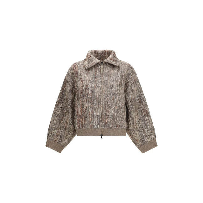 Brunello Cucinelli Cardigan Bej din Mohair