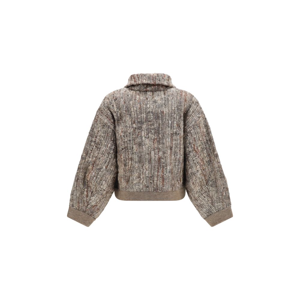 Brunello Cucinelli Cardigan Bej din Mohair