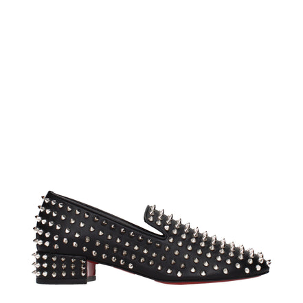 Mocasini Christian Louboutin negri din piele tip slip-on