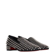 Mocasini Christian Louboutin negri din piele tip slip-on