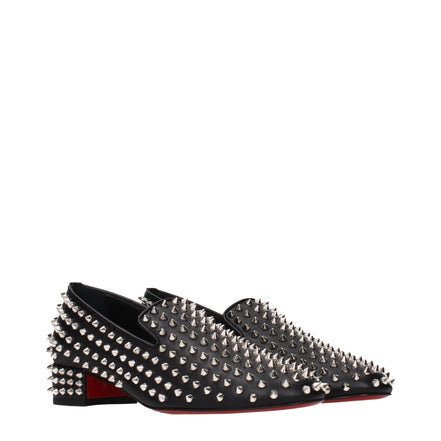 Mocasini Christian Louboutin negri din piele tip slip-on