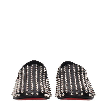 Mocasini Christian Louboutin negri din piele tip slip-on