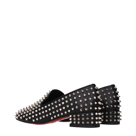 Mocasini Christian Louboutin negri din piele tip slip-on
