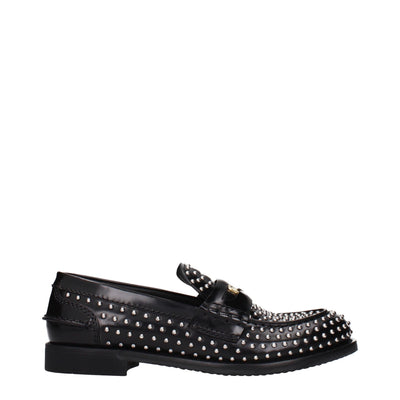 Mocasiuni slip-on din piele neagră Miu Miu