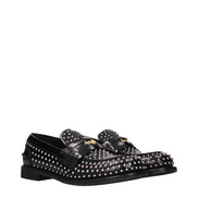 Miu Miu Black Leather Slip-On Loafers
