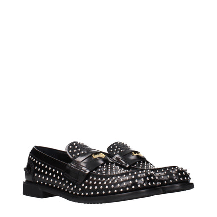 Mocasiuni slip-on din piele neagră Miu Miu