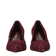 Pantofi Prada decupați, cu toc mediu, din material textil roșu