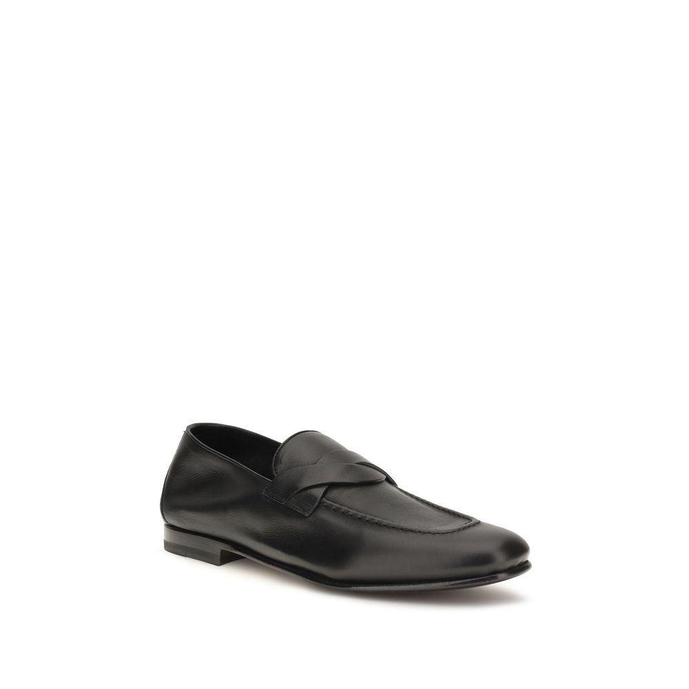 Tom Ford Black Calf Leather Slip-On Loafers