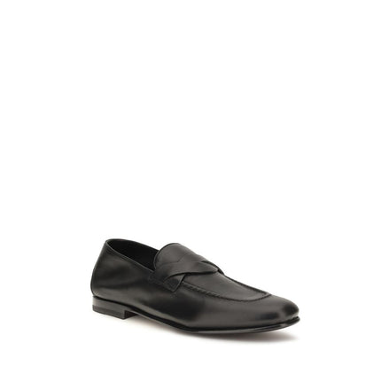 Tom Ford Black Calf Leather Slip-On Loafers