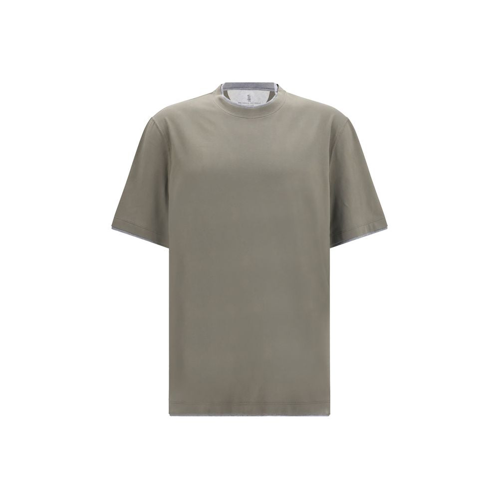 Brunello Cucinelli Tricou Bicolor din Bumbac