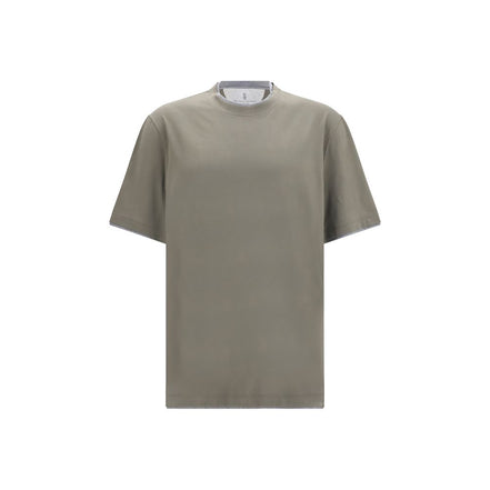 Brunello Cucinelli Tricou Bicolor din Bumbac