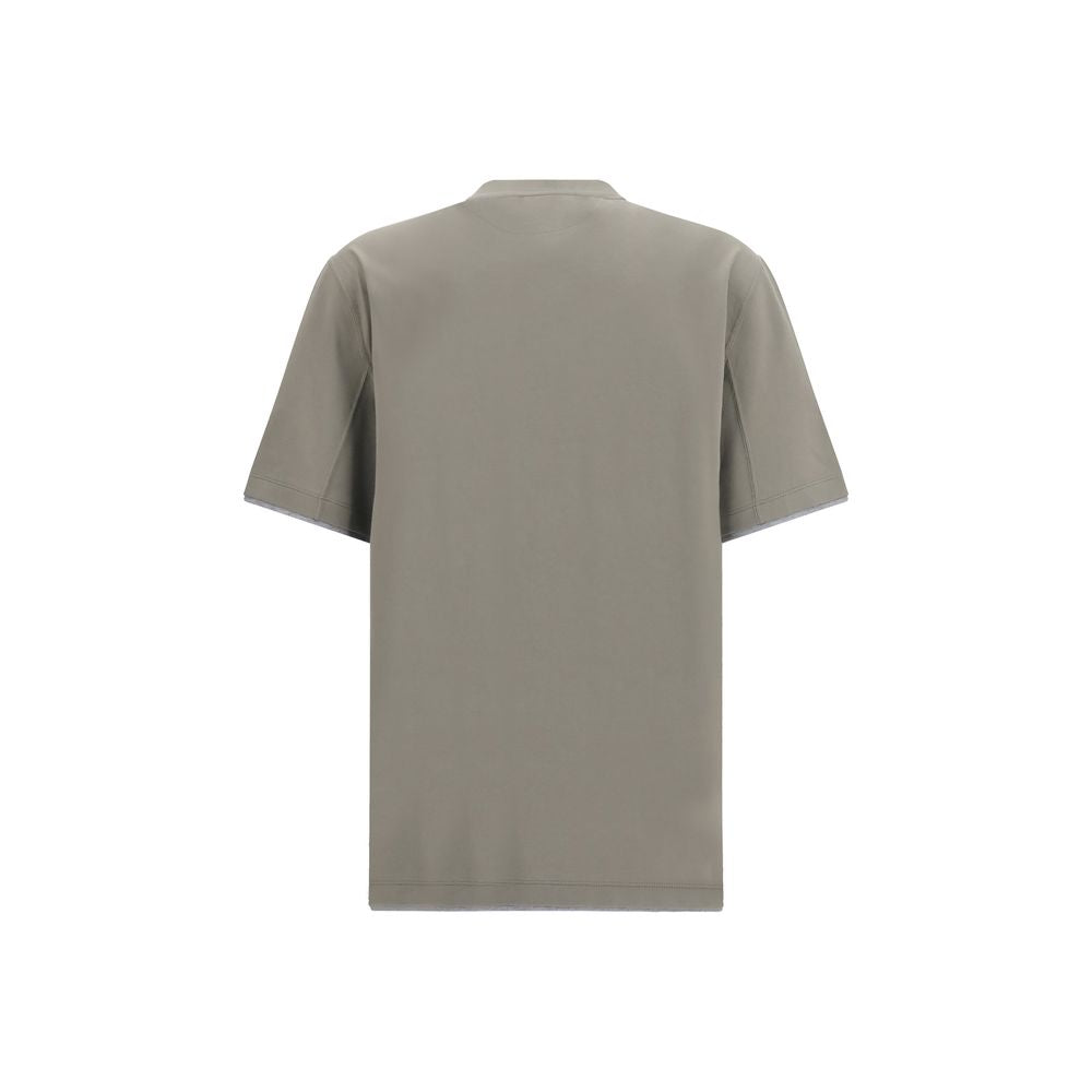 Brunello Cucinelli Tricou Bicolor din Bumbac
