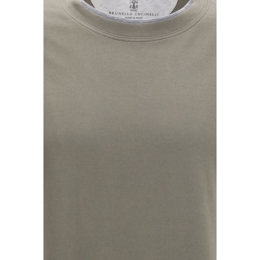 Brunello Cucinelli Tricou Bicolor din Bumbac