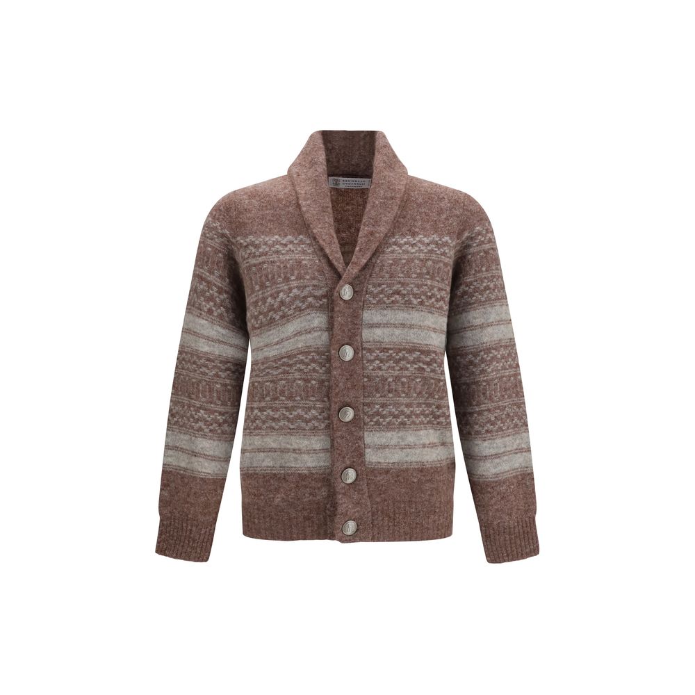 Brunello Cucinelli Bordeaux Alpaca Cardigan