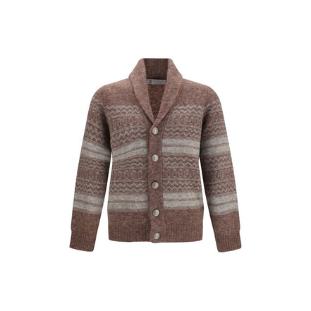 Brunello Cucinelli Bordeaux Alpaca Cardigan