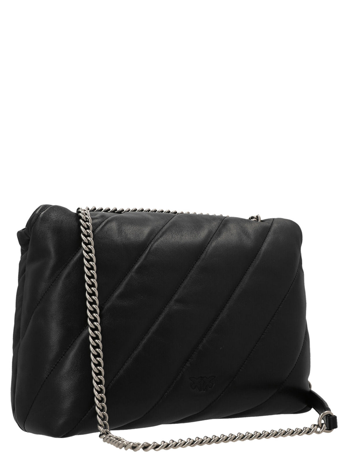 PINKO Geantă Crossbody Neagră din Piele de Miel