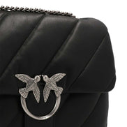 PINKO Geantă Crossbody Neagră din Piele de Miel