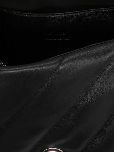 PINKO Geantă Crossbody Neagră din Piele de Miel