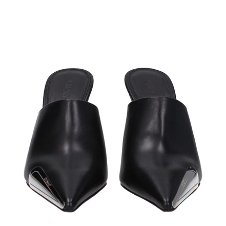 Off-White Black Leather High Heel Pumps