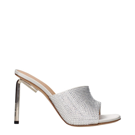 Sandale stiletto Off-White din satin gri