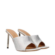 Sandale stiletto Off-White din satin gri