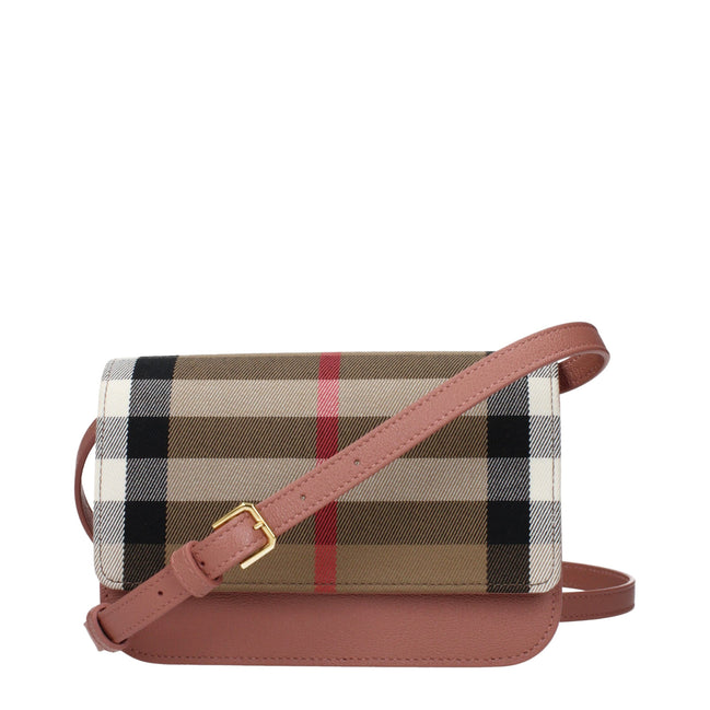Geantă plic Burberry din stofă bej