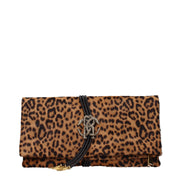 Geantă clutch Roberto Cavalli din păr de cal maro