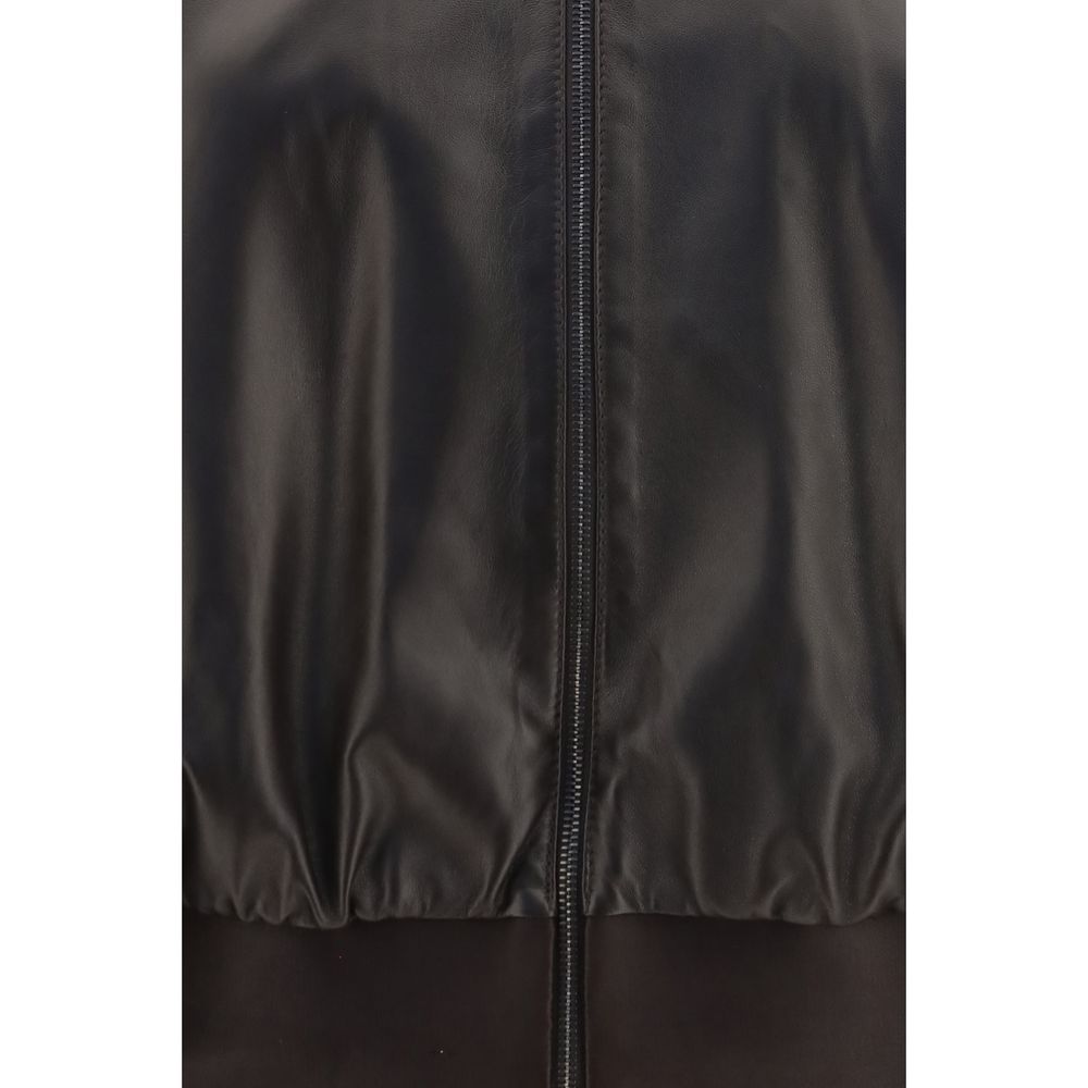Gucci Bomber Maro din Piele de Miel