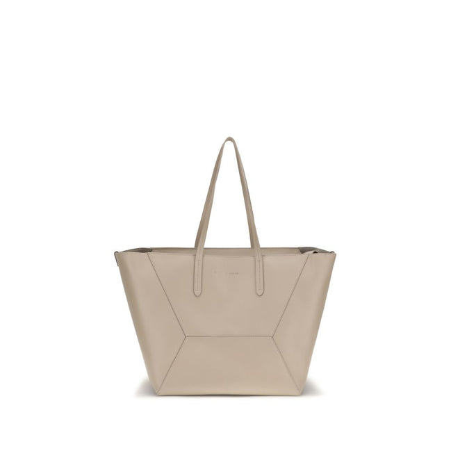 Brunello Cucinelli Beige Calf Leather Shoulder Bag