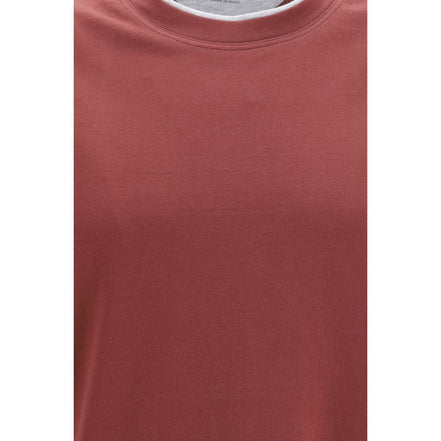 Brunello Cucinelli Tricou Bordeaux din Bumbac