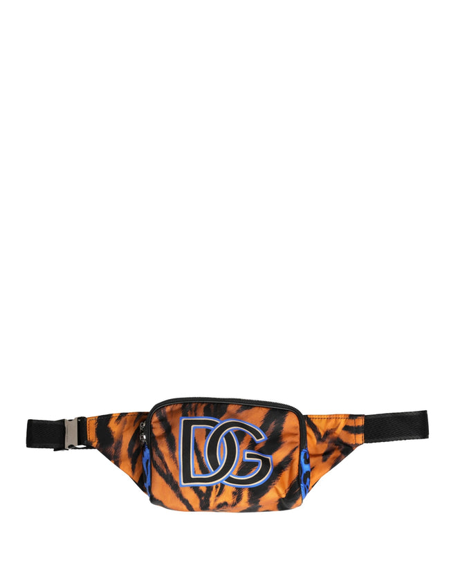 Dolce & Gabbana Brown Tiger Print Nylon Fanny Waist Pack Bag