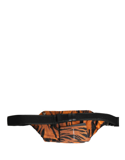 Dolce & Gabbana Brown Tiger Print Nylon Fanny Waist Pack Bag