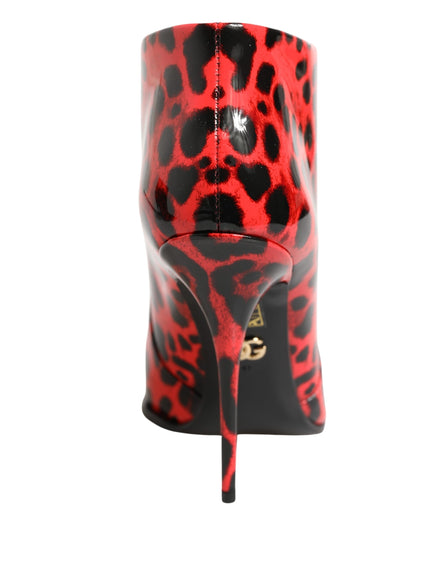 Dolce & Gabbana Red Leopard Cardinale Ankle Boots