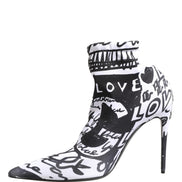 Ghete glezniere Dolce & Gabbana albe din material elastic