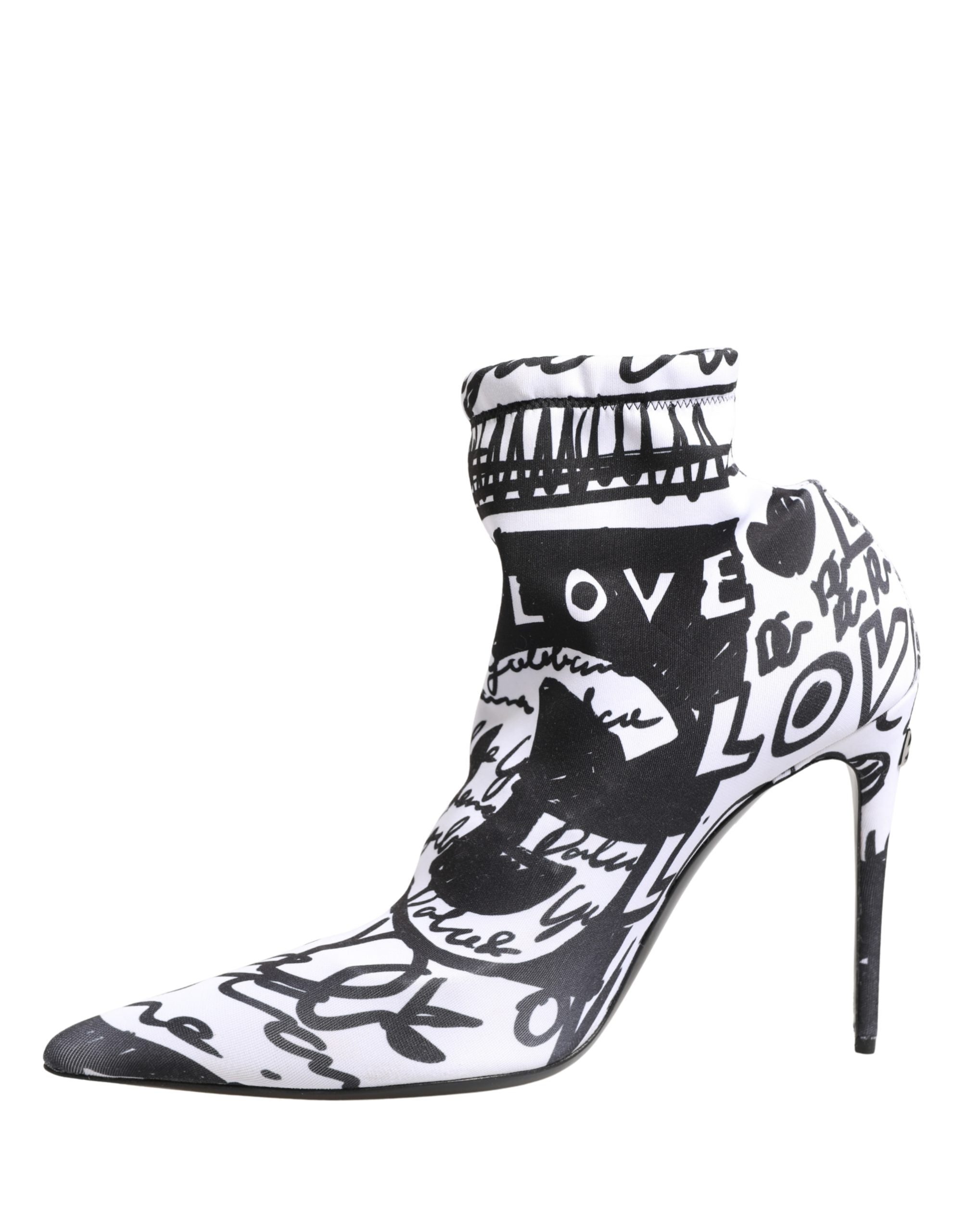 Ghete glezniere Dolce & Gabbana albe din material elastic