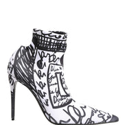 Ghete glezniere Dolce & Gabbana albe din material elastic