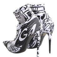 Ghete glezniere Dolce & Gabbana albe din material elastic