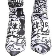 Ghete glezniere Dolce & Gabbana albe din material elastic