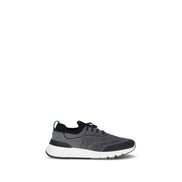 Sneakerși atletici din bumbac gri Brunello Cucinelli