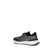 Sneakerși atletici din bumbac gri Brunello Cucinelli