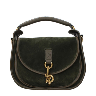 Geantă de mână Burberry din piele verde