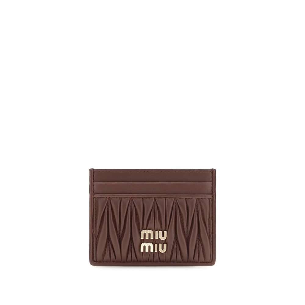 Miu Miu Portofel Bordeaux din Piele de Miel