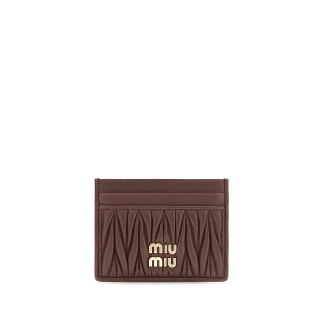 Miu Miu Portofel Bordeaux din Piele de Miel
