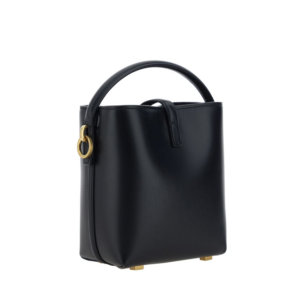 Saint Laurent Black Calf Leather Shoulder Bag