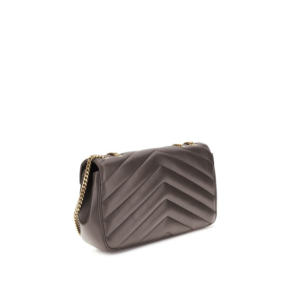Saint Laurent Gray Lambskin Shoulder Bag