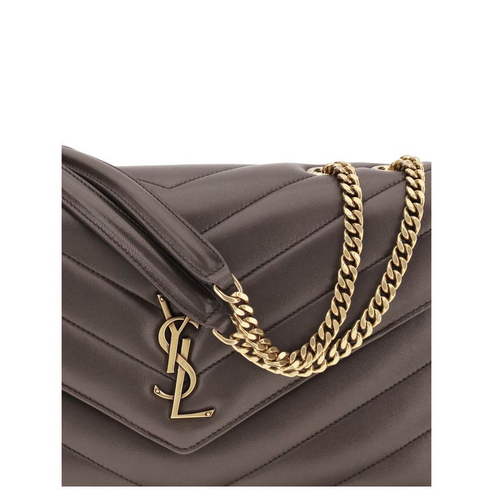 Saint Laurent Gray Lambskin Shoulder Bag