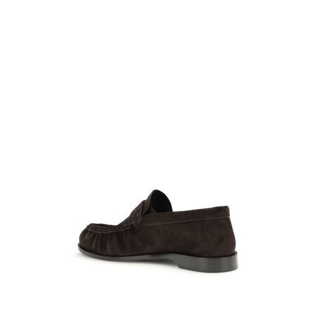 Saint Laurent Brown Calf Leather Slip-On Loafers
