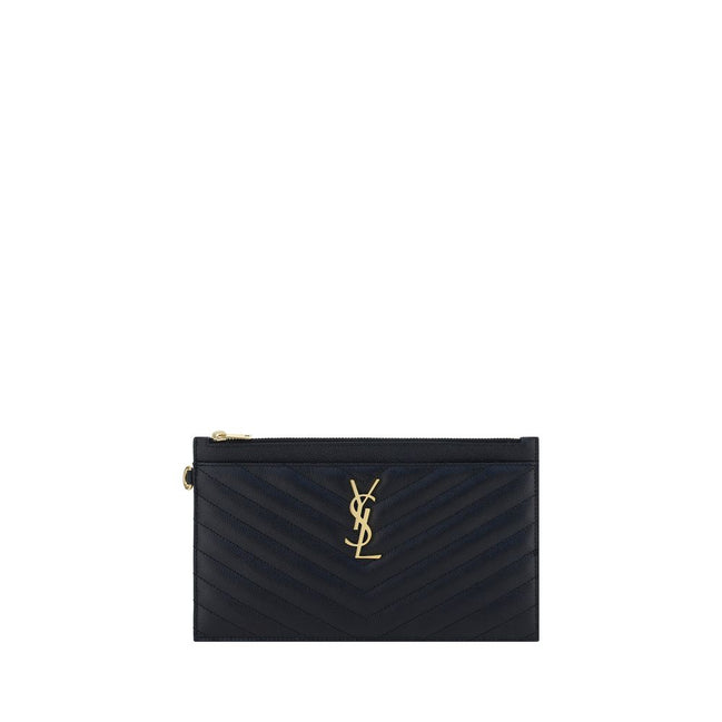 Saint Laurent Portofel Negru din Piele de Vițel