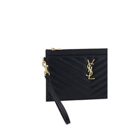 Saint Laurent Portofel Negru din Piele de Vițel