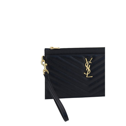 Saint Laurent Portofel Negru din Piele de Vițel